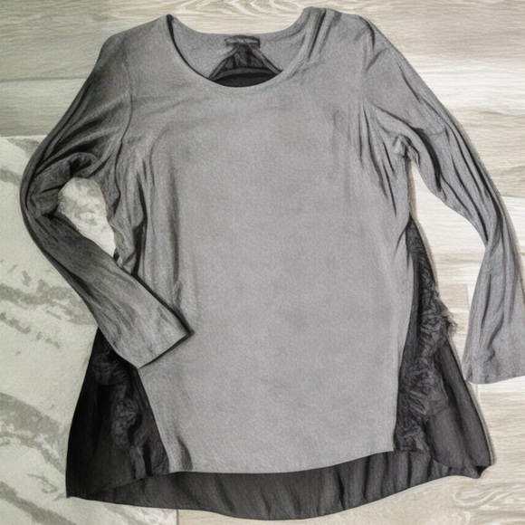 Long Sleeve Stretch Top with Knit Lace Back - Picture 2 of 16